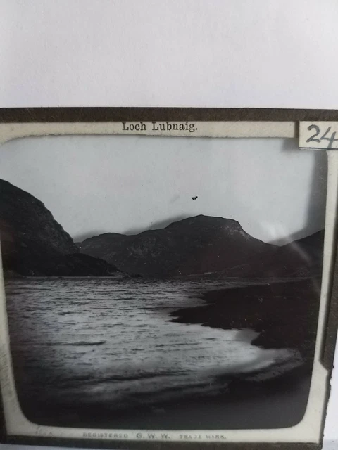 GWW VICTORIAN Glass Magic Lantern Slide LOCH Lubnaig  C1890 SCOTLAND PHOTO
