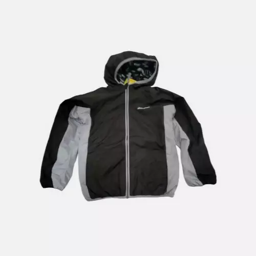 Eddie Bauer Reversible Fleece Jacket(Black/Gray Camo L 14/16)Nwt