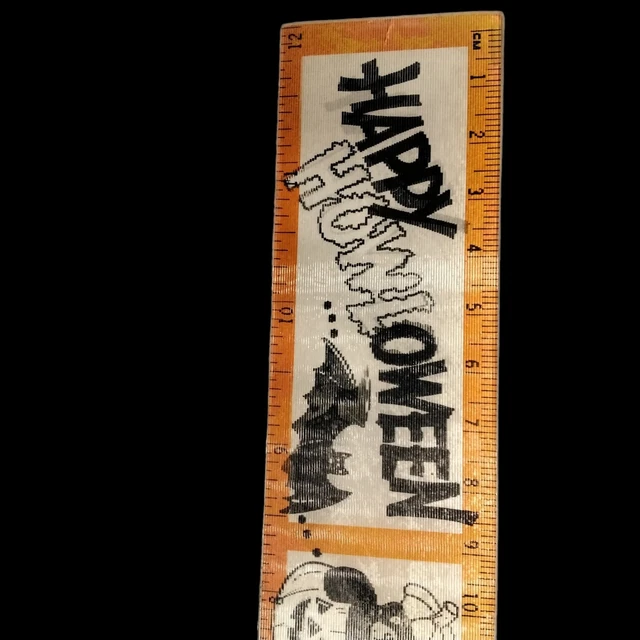Vintage Halloween Lenticular Ruler Witch Black Cat Trick Or Treat