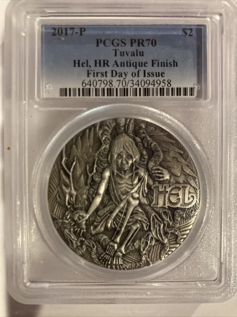 2017 Tuvalu Norse Goddesses-Freya 2oz High Relief Antiqued Silver-PCGS PR70