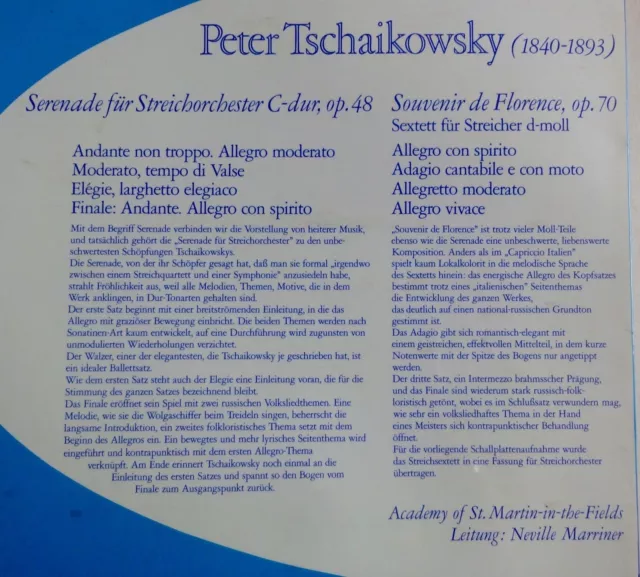 Tschaikowsky - Serenade - Sextett - Hartmann AG - lim. Auflage # 14 / Klassik LP 2