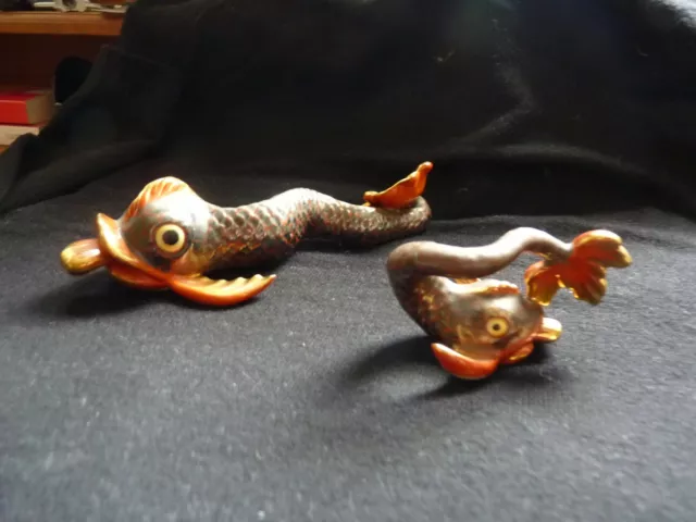 Vintage Herend Hungary Porcelain Handpainted Koi Fishes