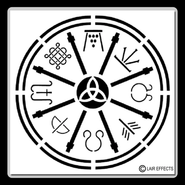 Tablero Espiritual Redondo De Mármol Negro Con Temática