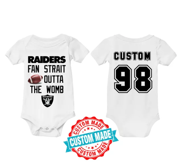 Las Vegas Raiders Fan Personalized Football Bodysuit Infant Newborn Tshirt Gift