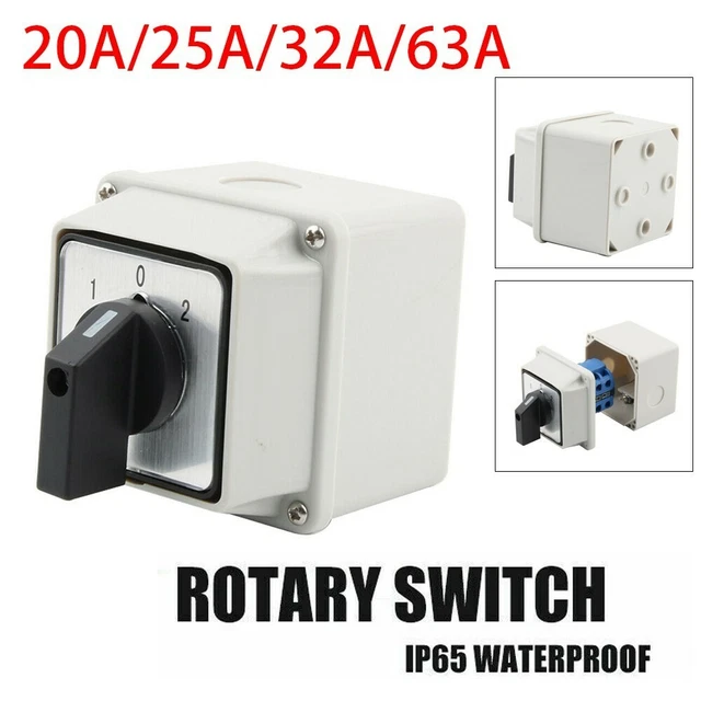 Interrupteur Rotatif à Came LW28-20/3 – 3 Positions, 20A 500V – Marque Uxcell