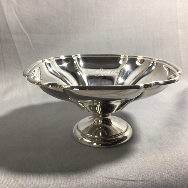 1931 Art Deco Solid Silver Inscribed Bon Bon Bowl By Walker & Hall.  80.09g.