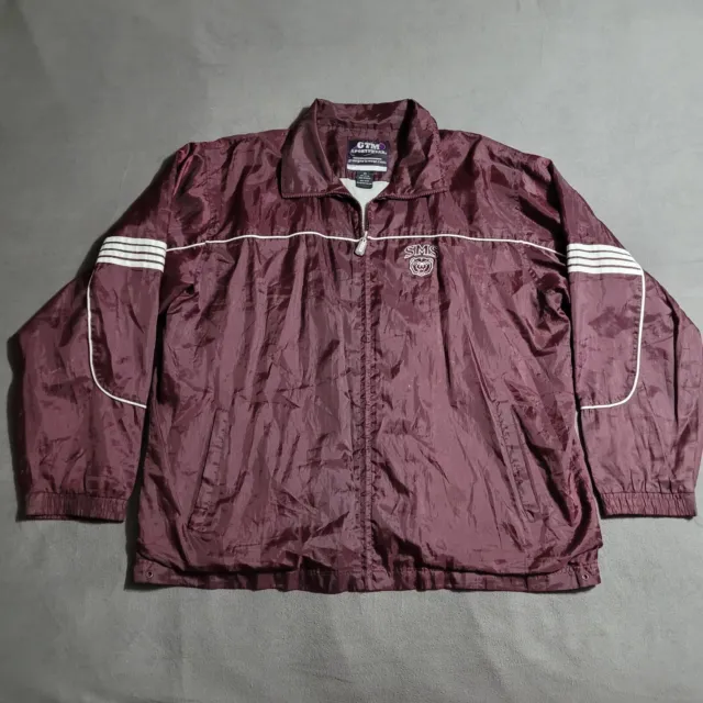 SMSU Bears Vintage GTM Sportswear Maroon Windbreaker Rain Jacket Adult Size 2XL