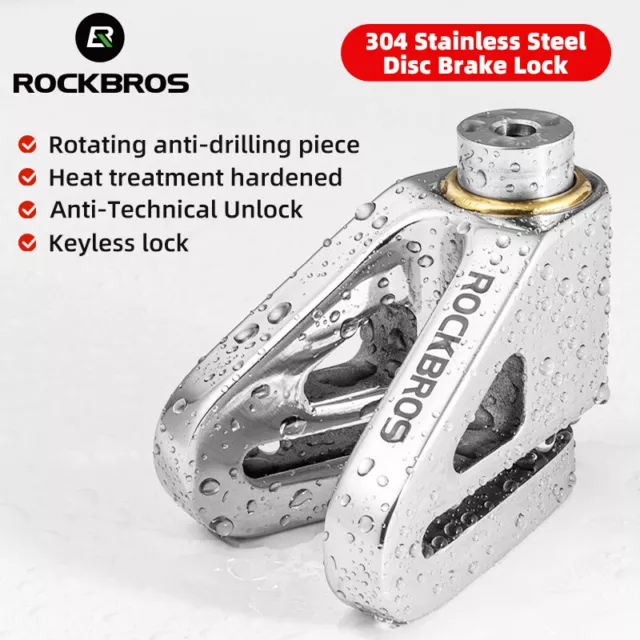 ROCKBROS Motorcycle Bicycle Disc Brake Lock Stainless Steel Safe MTB Bike Lock 2