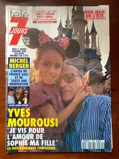 Télé 7 Jours 22/08/1992: Yves Mourousi/ Michel Berger/ L'abbé Pierre/ Malavoy C.
