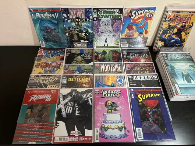 HUGE MARVEL AND DC COMICS BOOK LOT OF OVER 80 Comics-Modern Age-1st Issues