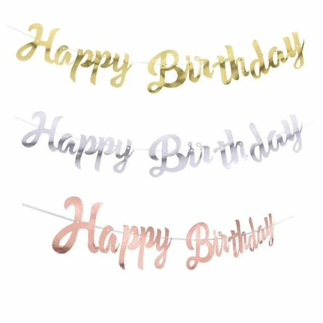 Striscione Happy Birthday Bianco Per Feste, Lettere Forate Con Nastro, Regolabile, In Carta Resistente, Riutilizzabile, Per Adulti E Bambini