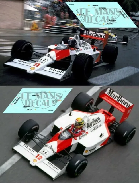 Decals McLaren MP4 / 4 Monaco GP 1988 1:32 NSR Formula F1 Senna Prost decals
