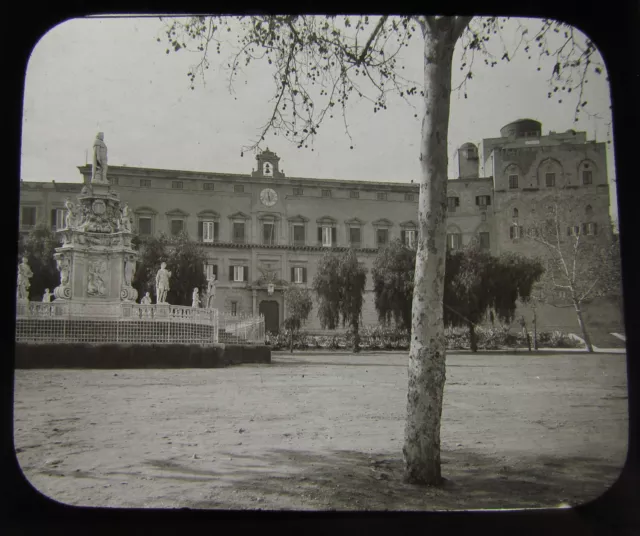 Glass Magic lantern slide THE ROYAL PALACE PALERMO C1900 SICILY ITALY