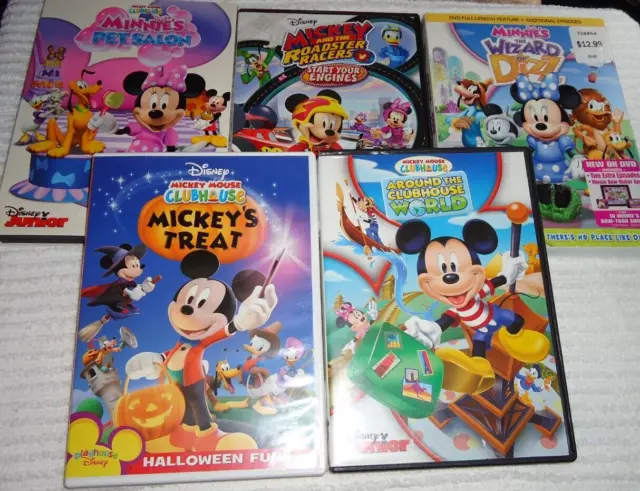 MICKEY MOUSE CLUBHOUSE 5 DVD Collection Walt Disney LOT of 5, Minnie ...