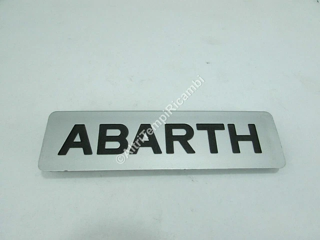 Emblème Chrome Fiat Abarth Avec Barre - 220 Mm, Neuf Et Brillant Pour Personnalisation