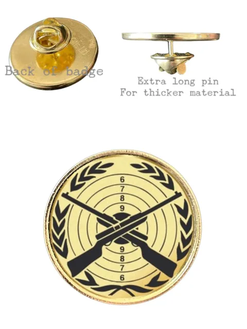 Crossed Rifles Target Shooting (A) 26mm Metal Lapel Domed Pin Badge