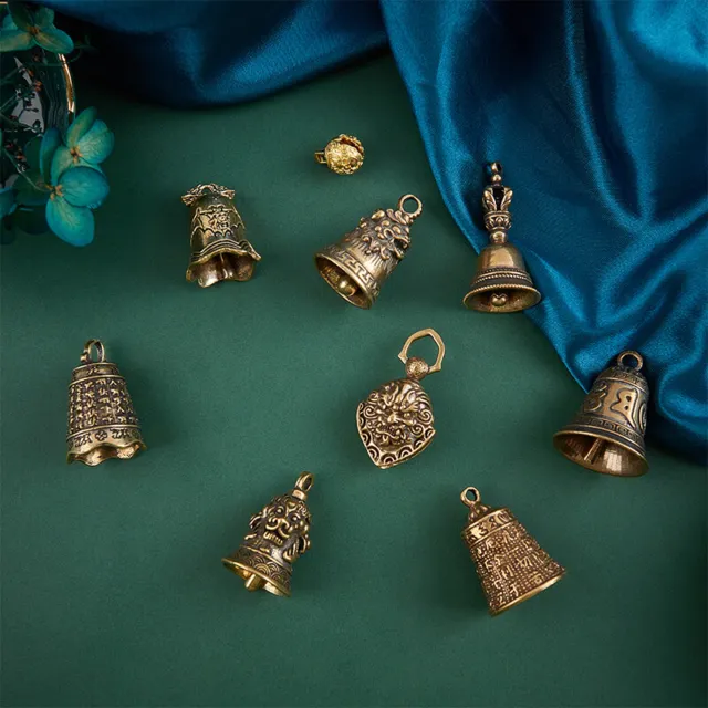 Brass six-character bell, brass gourd pendant, keychain, brass pendant{