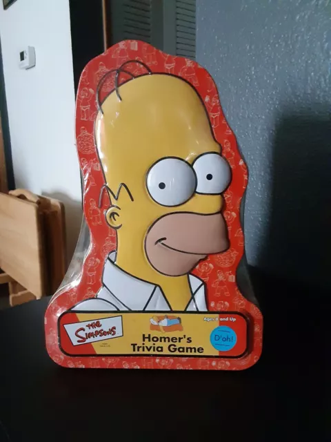 The Simpsons Trivia Game 2001 Covered Tin Homer - New Sealed in plastic