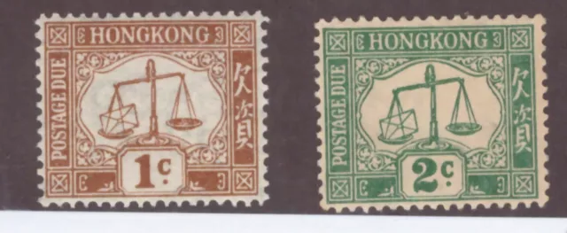 Hong Kong Scott#J1-J2 perf.14 wmk.4 MH Scott=$43