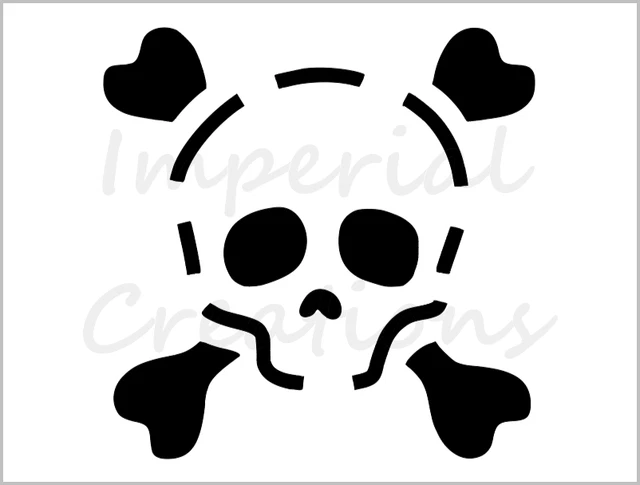 Plantilla Calavera y Huesos Halloween Talla Calabaza 8,5"" x 11"" Hoja Reutilizable S754