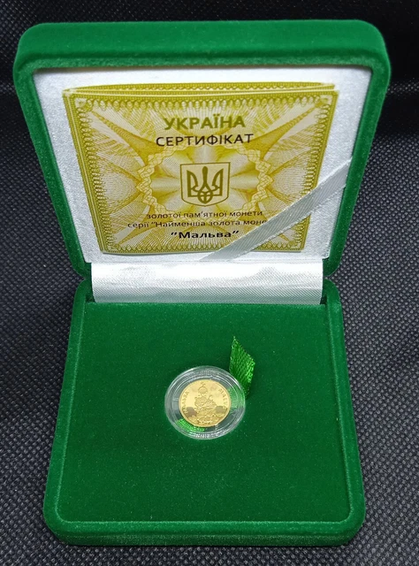 Ukraine gold coin Malva 2 UAH, 2012 year, 1/25 Oz, (Au 999,9)
