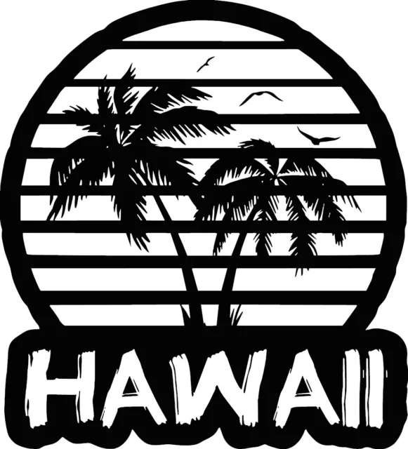 Hawaii Surf vinyl decal / sticker durfing water sport camper van surf board