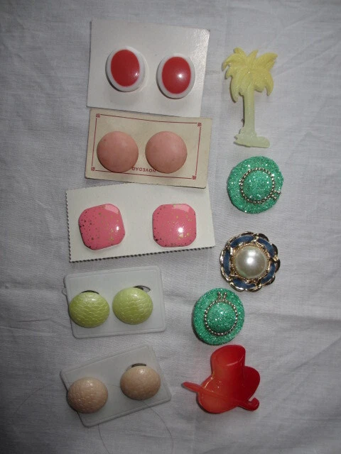 Ensemble De Bijoux Vintage Limoges France - Broche + Boucles D'oreilles - Occasion