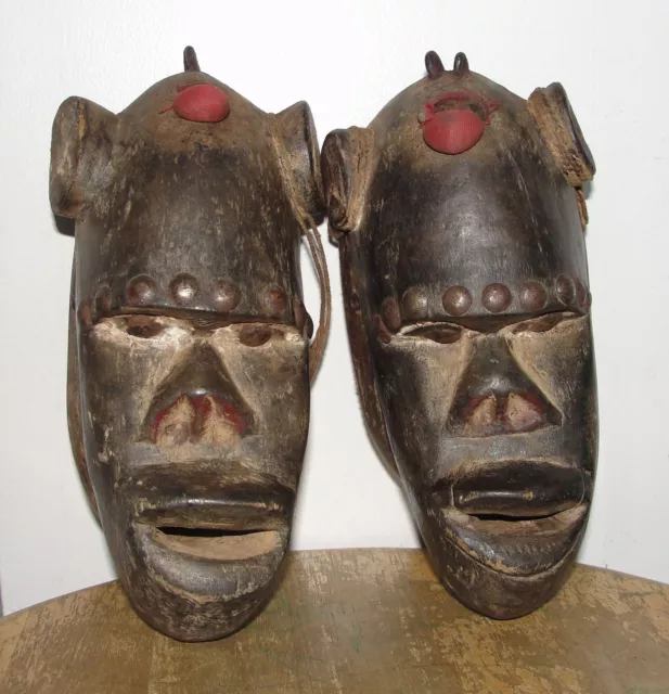 Old Ancient African Tribal Dan Monkey Passport Mask Africa Baule / Ivory Coast
