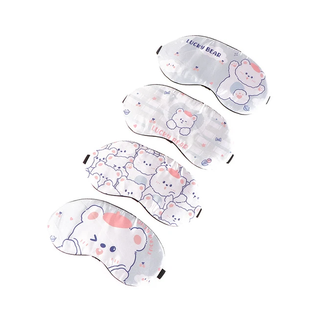 Parche para ojos de viaje siesta de seda imitado para dormir para mujeres descanso con los ojos vendados ~~