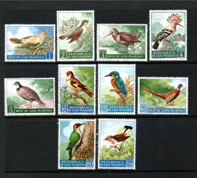San Marino Mnh 1960 Sg593-602 Birds