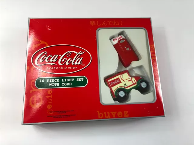 Coca-Cola 10 Piece Light Set with Cord Coke Vending Machine and Truck NEW SEALED