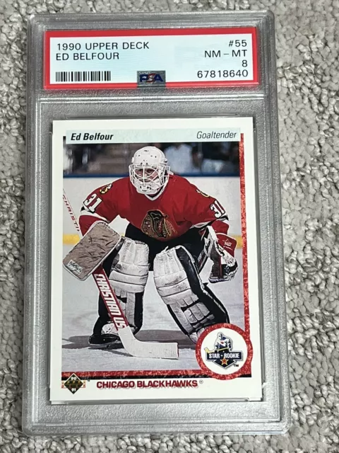 Psa 8 Nr Mint Hockey Card 1990 Upper Deck Ed Belfour Rookie Chicago Blachawks