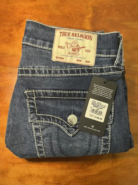 True Religion $199 Men's SZ 30x32 Rocco Flap Big T Relaxed Skinny Jeans 107338