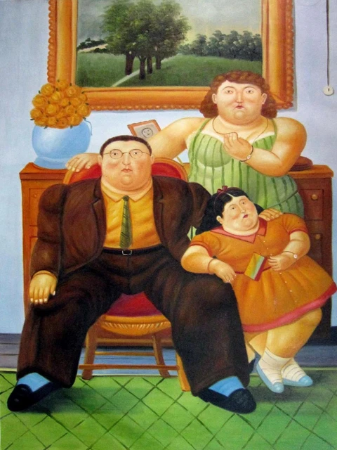 36x48 inches Rep. Fernando Botero Oil Painting Canvas Handmade Art Wall Decor10D