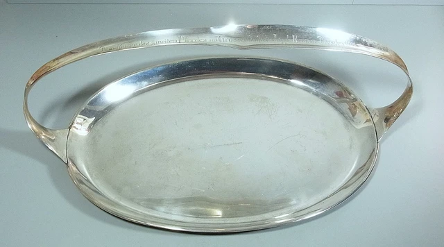 Henkelschale aus Silber - Preis Jagdrennen 1914 - Breite 37 cm - 610 Gramm