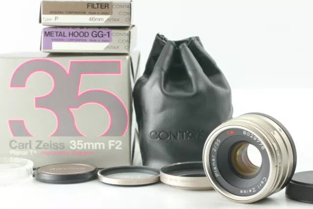 【N MINT+3 / Hood Case Filter】 Contax Carl Zeiss Planar T* 35mm F2 Lens G1 G2 JPN