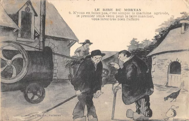 Cpa 58 Le Rire Du Morvan Ne Vous En Faites Pas Machine Agricole