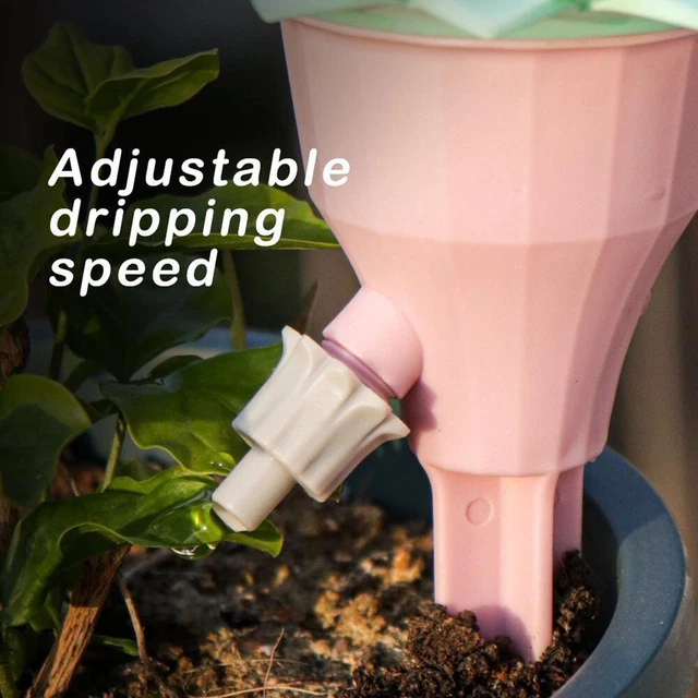 Kalolary 100pcs Irrigatore a goccia regolabile in forma 1/4 (4-7mm) Tubo, 360 Gradi Irrigazione a goccia regolabile Strumento di irrigazione per irrigazione del giardino, Blu