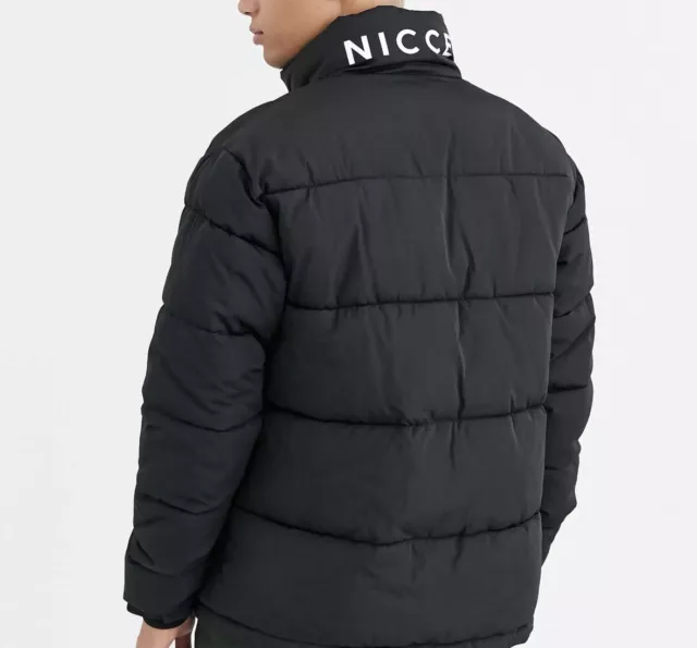 Nicce Mens Black Puffer Jacket Size Small (REFR2) 2