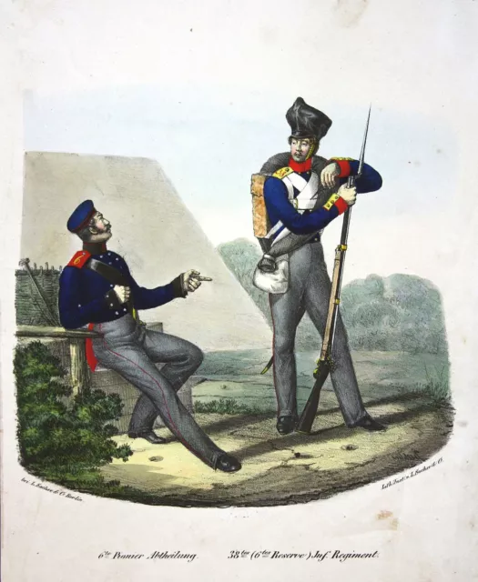 Pionier Infanterie Regiment Garde Saxe Guerre Uniformen Militaria Lithographie