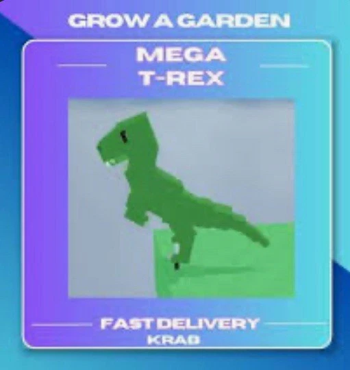 thumbnail image 2 of MEGA T-REX 🦖 Grow A Garden – Roblox Collectible, Huge TREX, Super Fast Delivery (US Made) 2 of 4