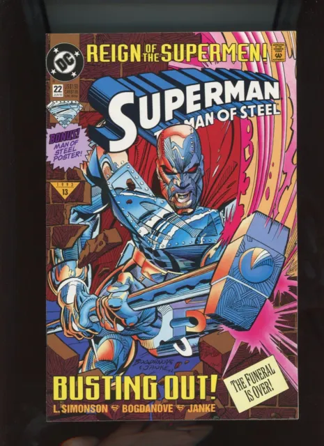 1993 DC, " Superman The Man of Steel " # 22, Standard or Die-Cut U-Pick, NM,BX65