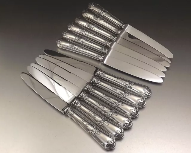 NOGENT BOX SET 12 ENTREMET STYLE LOUIS XV METAL SILVER & STAINLESS STEEL Ca1950 2