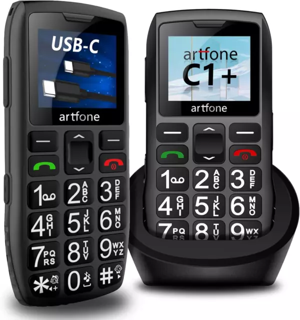 Telefono Cellulare per Anziani Con Tasti Grandi, C1+ Senior,Tasti Grandi,Volume