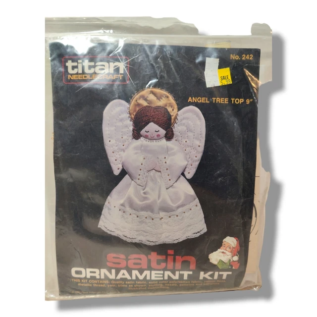 De colección 1983 Titan Angel Tree Top Satinado Adorno Agujas Kit 9" Navidad C23