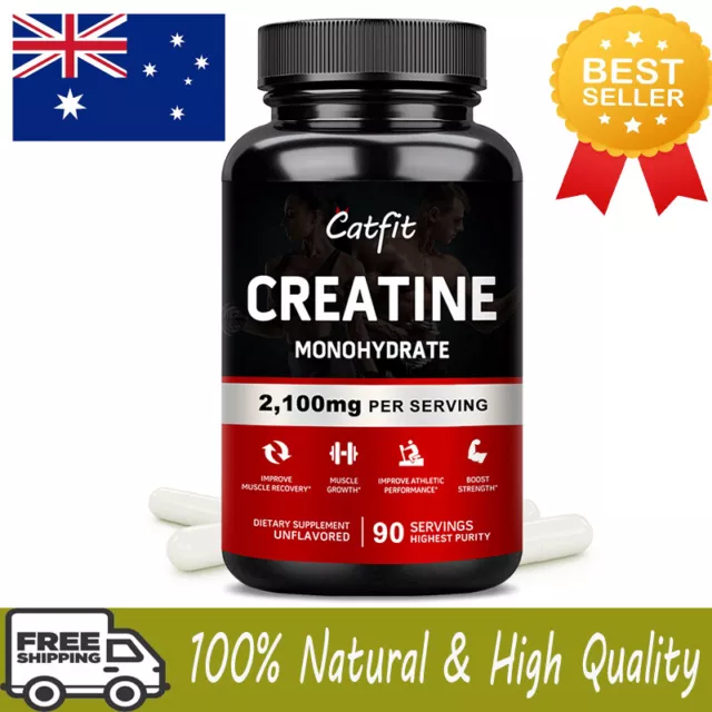 Creatine Monohydrate 2100Mg Capsules Improves Muscle Recovery Boost Strength