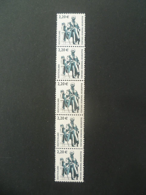 Bund Rollenmarken, SWK MiNr.  2307 ** postfrisch MNH, 5er-Streifen mit Nummer