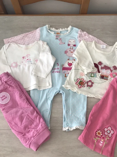 Baby Girl Clothes Bundle inc. all in one, trousers & tops aged 3-6 months (gp36)