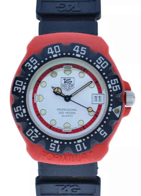 Men's 35mm Tag Heuer Formula 1 Professional Red/ Black Watch 385.513/1 - Repair!
