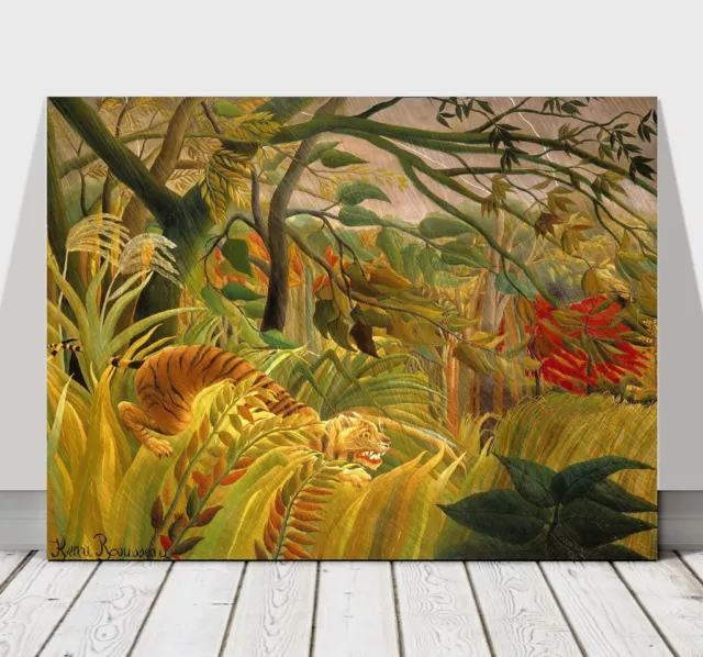 HENRI ROUSSEAU - Surprised - CANVAS ART PRINT POSTER - Tiger - 10x8"